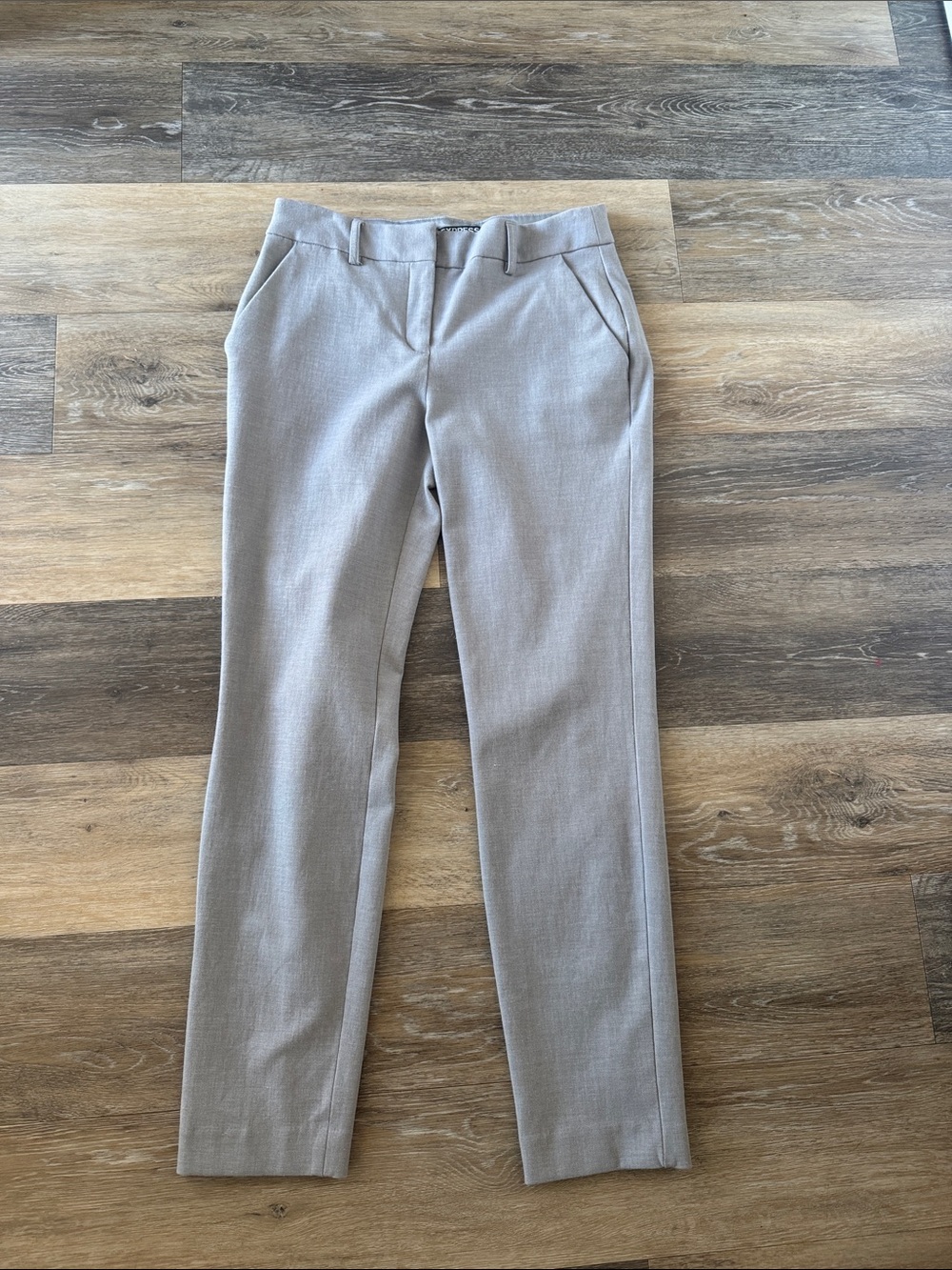 Express Women's Slim Tailored Trousers — Light Gray